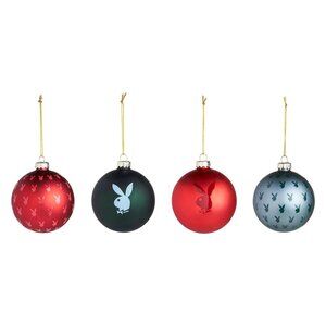 Playboy Christmas Ornament Set Christmas Ornament Balls Having Playboy Rabbit
